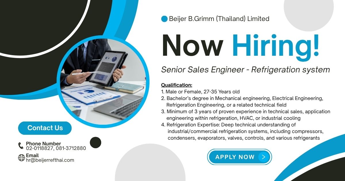 รับสมัคร งาน Senior Sale engineer